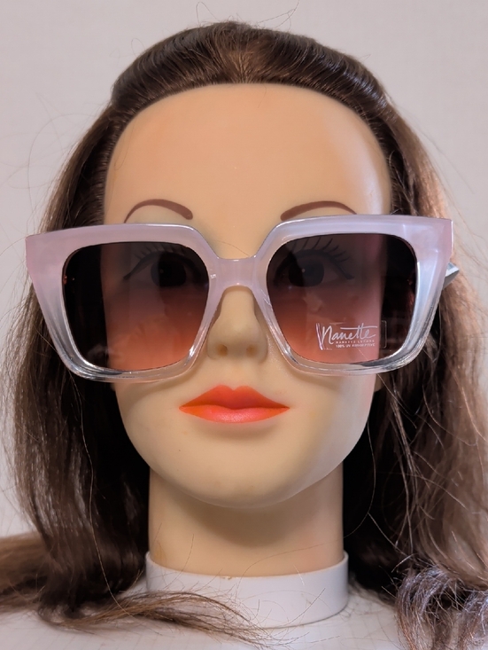Nannette Accessories - Nannette Pink Gradient Square Sunglasses with Brown Lenses